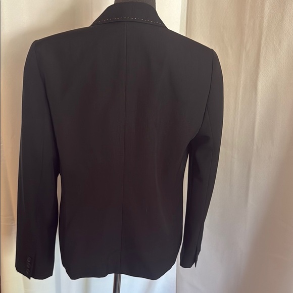 Vintage Kasper tailored lined Black Women's Blazer with Stitch detail. Size 12. - Picture 3 of 14